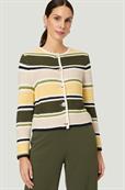 Strickjacke gestreift patch khakicream
