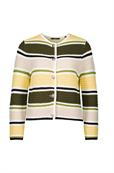 Strickjacke gestreift patch khakicream