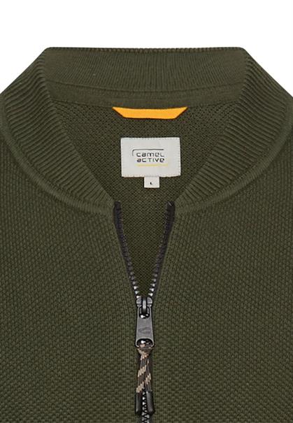 Strickjacke im Bomberstil forest green
