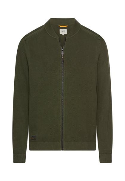 Strickjacke im Bomberstil forest green
