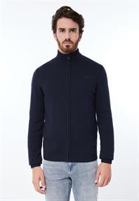 Strickjacke in Unifarbe deep navy blue