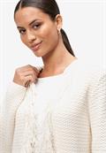 Strickjacke mit Fransen creamwhite