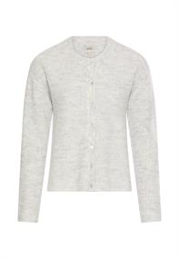 Strickjacke mit gerader Passform light grey melange