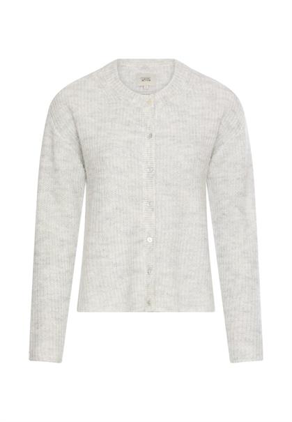 Strickjacke mit gerader Passform light grey melange