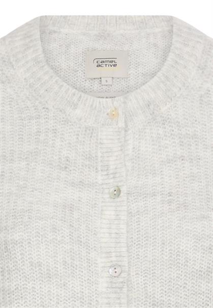 Strickjacke mit gerader Passform light grey melange
