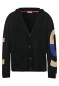 Strickjacke mit Kapuze black