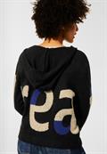 Strickjacke mit Kapuze black