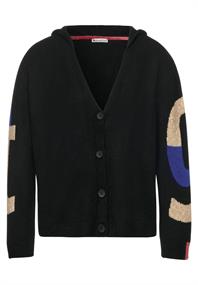 Strickjacke mit Kapuze black