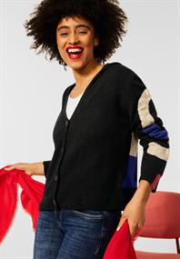 Strickjacke mit Kapuze black