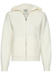 Strickjacke mit Kapuze bone white