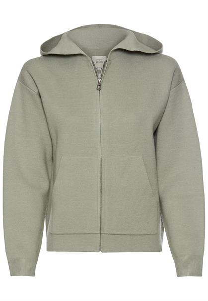 Strickjacke mit Kapuze eukalyptus