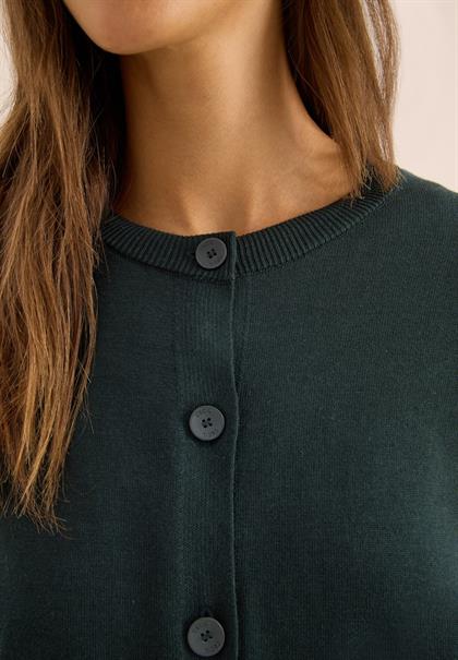 Strickjacke mit Knopfleiste ink green