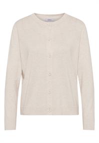 Strickjacke mit Knopfleiste oat milk beige melange