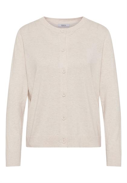 Strickjacke mit Knopfleiste oat milk beige melange