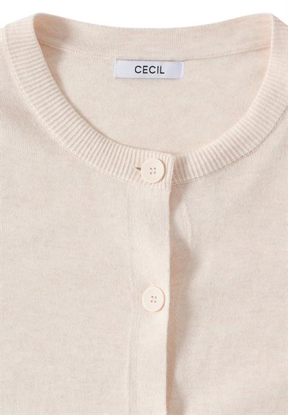 Strickjacke mit Knopfleiste oat milk beige melange