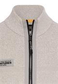 Strickjacke mit Kontrastdetails und Stehkragen dust grey