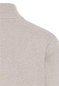 Strickjacke mit Kontrastdetails und Stehkragen dust grey
