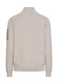Strickjacke mit Kontrastdetails und Stehkragen dust grey