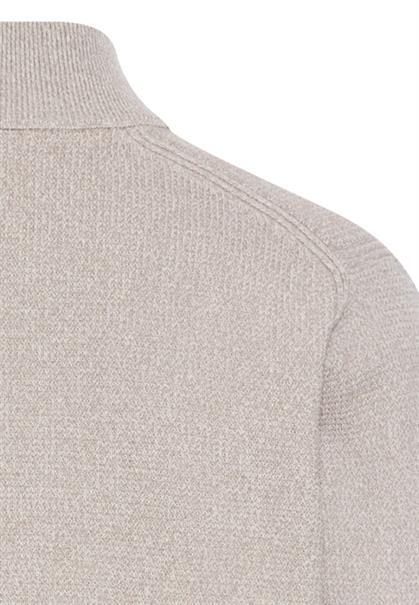 Strickjacke mit Kontrastdetails und Stehkragen dust grey