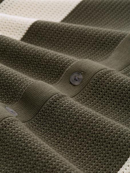 Strickjacke mit Kragen faded green white colorblock