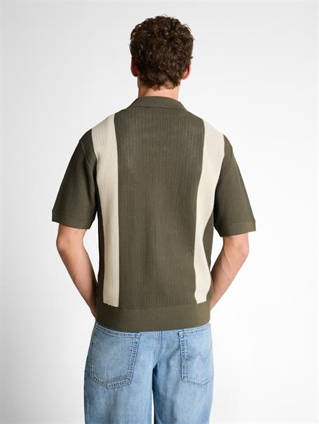 Strickjacke mit Kragen faded green white colorblock
