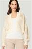 Strickjacke mit Lochmuster eggnog