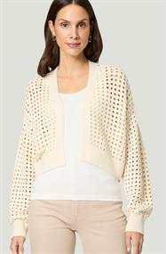 Strickjacke mit Lochmuster eggnog