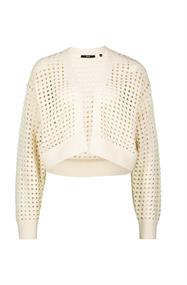 Strickjacke mit Lochmuster eggnog
