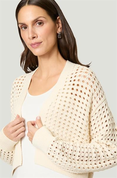 Strickjacke mit Lochmuster eggnog
