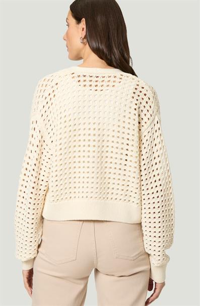 Strickjacke mit Lochmuster eggnog