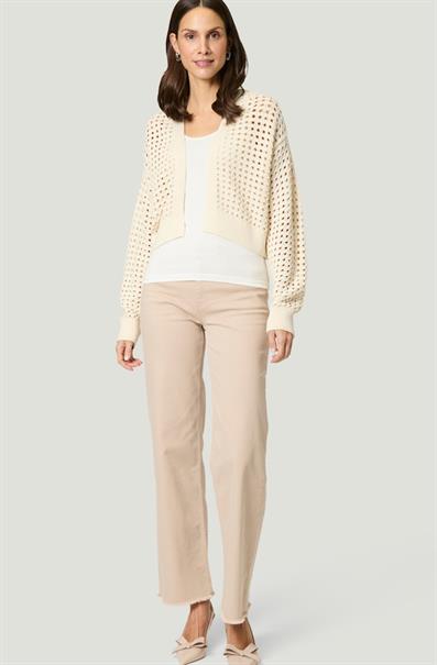 Strickjacke mit Lochmuster eggnog