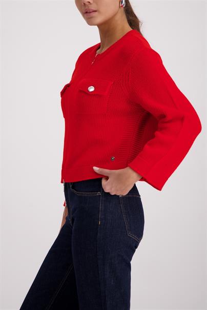 Strickjacke mit Pattentaschen chilli pepper