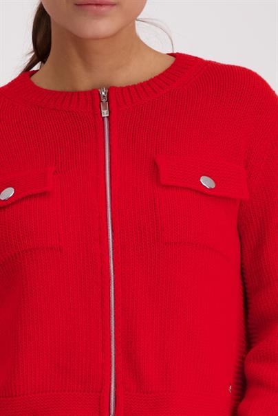 Strickjacke mit Pattentaschen chilli pepper