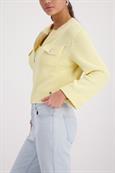Strickjacke mit Pattentaschen pastel yellow