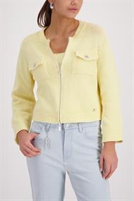 Strickjacke mit Pattentaschen pastel yellow