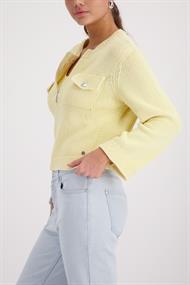 Strickjacke mit Pattentaschen pastel yellow