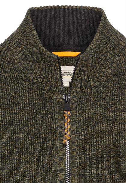 Strickjacke mit Reißverschluss leaf green