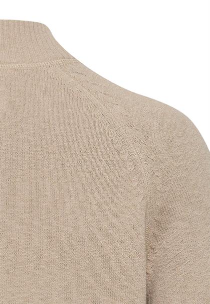 Strickjacke mit Reißverschluss light beige