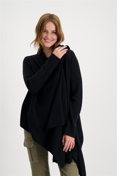 Strickjacke mit Schalkragen schwarz