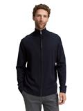 Strickjacke mit Stehkragen knitted navy melange