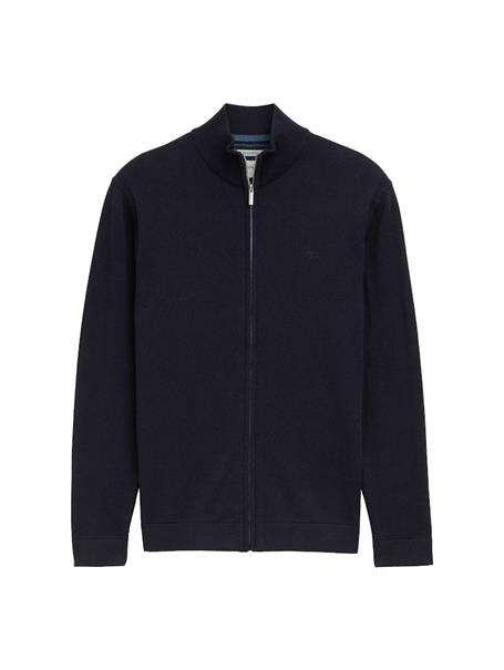 Strickjacke mit Stehkragen knitted navy melange