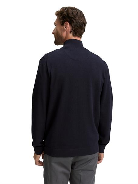 Strickjacke mit Stehkragen knitted navy melange