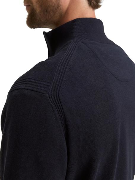 Strickjacke mit Stehkragen knitted navy melange