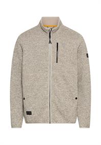 Strickjacke mit Stehkragen oatmeal