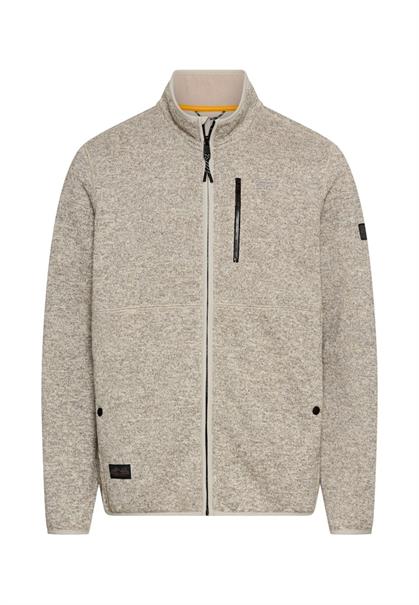 Strickjacke mit Stehkragen oatmeal