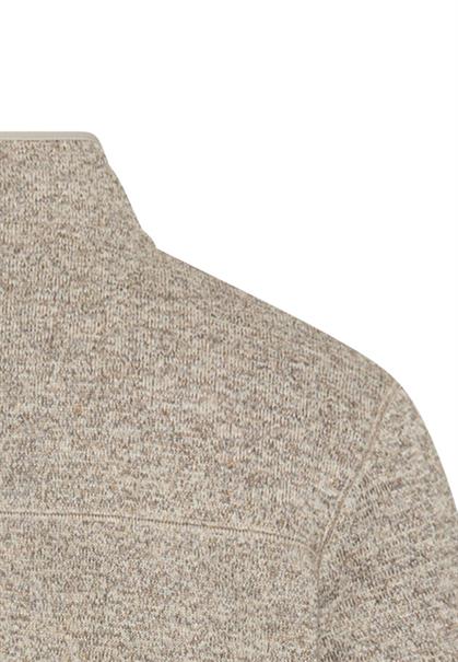 Strickjacke mit Stehkragen oatmeal