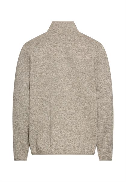 Strickjacke mit Stehkragen oatmeal