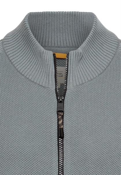 Strickjacke mit Stehkragen stormy blue