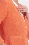 Strickjacke mit Tasche apricot