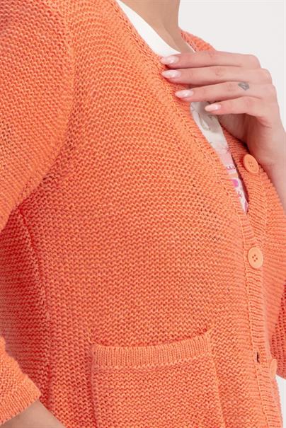 Strickjacke mit Tasche apricot